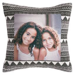 17x17 Tapestry Woven Pillow with Aztec - Neutral design
