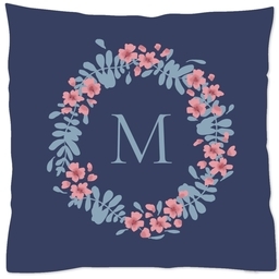 16x16 Throw Pillow with Floral Monogram design