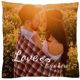 16x16 Throw Pillow with Love Lives Here design