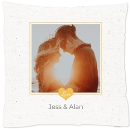 16x16 Throw Pillow with Love Yellow Heart design