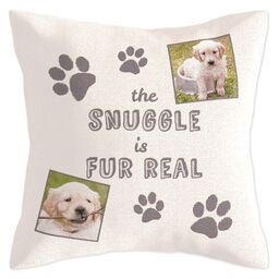 17x17 Tapestry Woven Pillow with The Snuggle Is Fur Real design