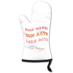 Oven Mitt with Boat Waves design