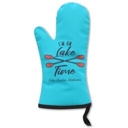 Oven Mitt with Lake Time design