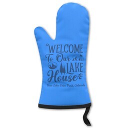 Oven Mitt with Welcome to our Lake design