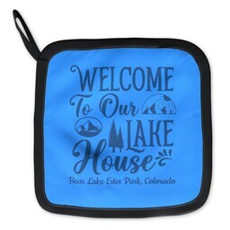 Pot Holder with Welcome to our Lake design