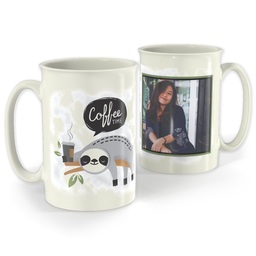 Bistro Photo Mug, 18oz with Coffee Sloth design