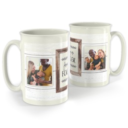 Bistro Photo Mug, 18oz with Family is Forever design