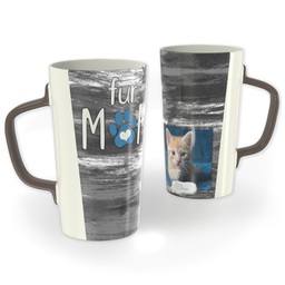12oz Cafe Mug with Fur Mom design