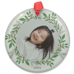 Circle Acrylic Ornament with A Whimsy Season design