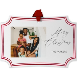 Personalized Metal Ornament - Modern Corners with Bold Frame design