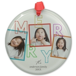 Circle Acrylic Ornament with Candid Collage design