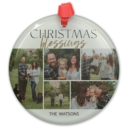 Circle Acrylic Ornament with Christmas Blessings design