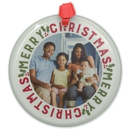 Circle Acrylic Ornament with Framed Sentiment design