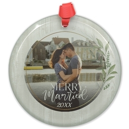 Circle Acrylic Ornament with Merry Married design