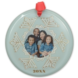 Circle Acrylic Ornament with Perfect Snowflake design
