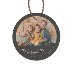 Bamboo Ornament - Round with Christmas Cheer design