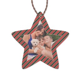 Bamboo Ornament - Star with Stripes Red Green Editable design