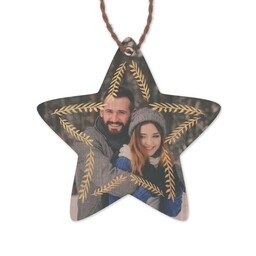 Bamboo Ornament - Star with Wreath 2 design