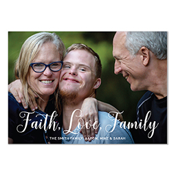 4.25x6 Postcard  with Elegant Faith, Love, Family design