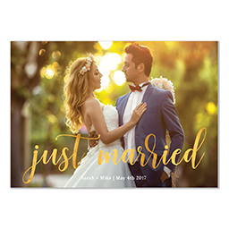 4.25x6 Postcard  with Elegant Just Married design