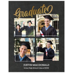 Poster, 11x14, Matte Photo Paper with Distinguished Grad design