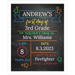 11x14 Board Prints with First Day Chalkboard design