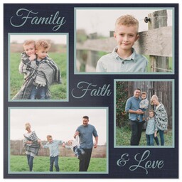 16x16 Xchange Print with Faith Family Love design