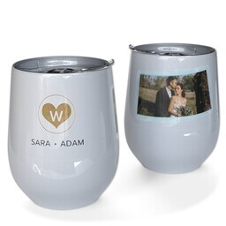 Personalized Wine Tumbler with Forever Heart design