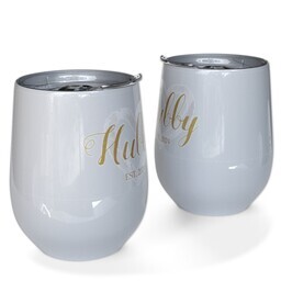 Personalized Wine Tumbler with Hubby Heart design