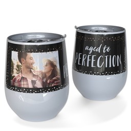 Personalized Wine Tumbler with Aged To Perfection design