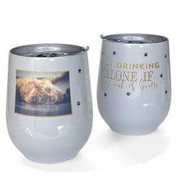 Personalized Wine Tumbler with In My Cat's Company design