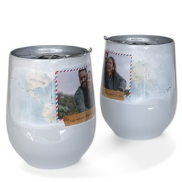 Personalized Wine Tumbler with You Mean The World To Me design