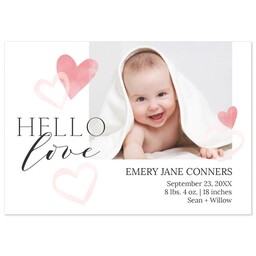 3.5x5 1 Hour Postcard with Hello Love design