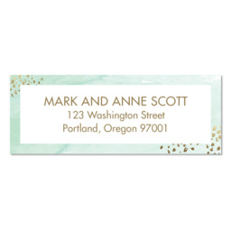 Address Label with Art Canvas Green design