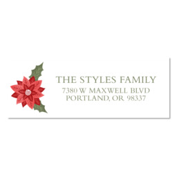 Address Label with Royal Poinsettia design