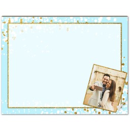 Photo Notepad Planner with Blue and Gold Confetti design
