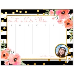 Photo Notepad Planner with Bold Floral Stripes design