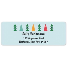 Address Label Sheet with Festive Christmas Trees design