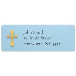 Address Label Sheet with Golden Cross design