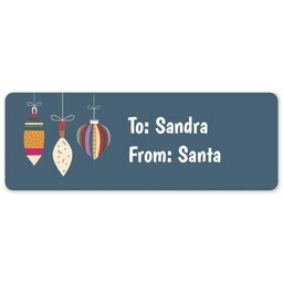 Address Label Sheet with Merry Gifting Ornaments design