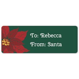 Address Label Sheet with Poinsettia Gift design