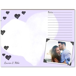 Photo Notepad Planner with Purple Heart design