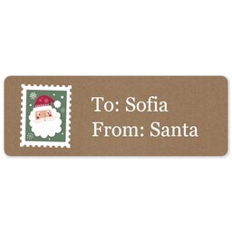 Address Label Sheet with Santa Stamp design