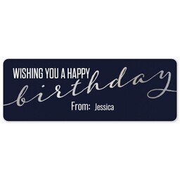 Address Label Sheet with Silver Birthday Wishes design