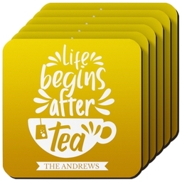Photo Coasters, Set Of 6 with After Tea design