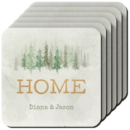 Photo Coasters, Set Of 6 with Forest Home design