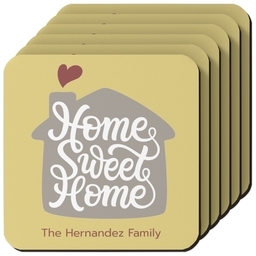 Photo Coasters, Set Of 6 with Home Sweet Home design