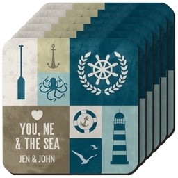 Photo Coasters, Set Of 6 with You Me Sea design