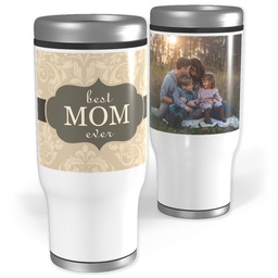 Stainless Steel Tumbler, 14oz with Best Mom Ever design