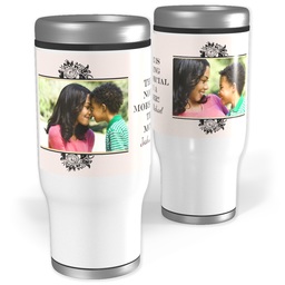 Stainless Steel Tumbler, 14oz with Floral Etching design